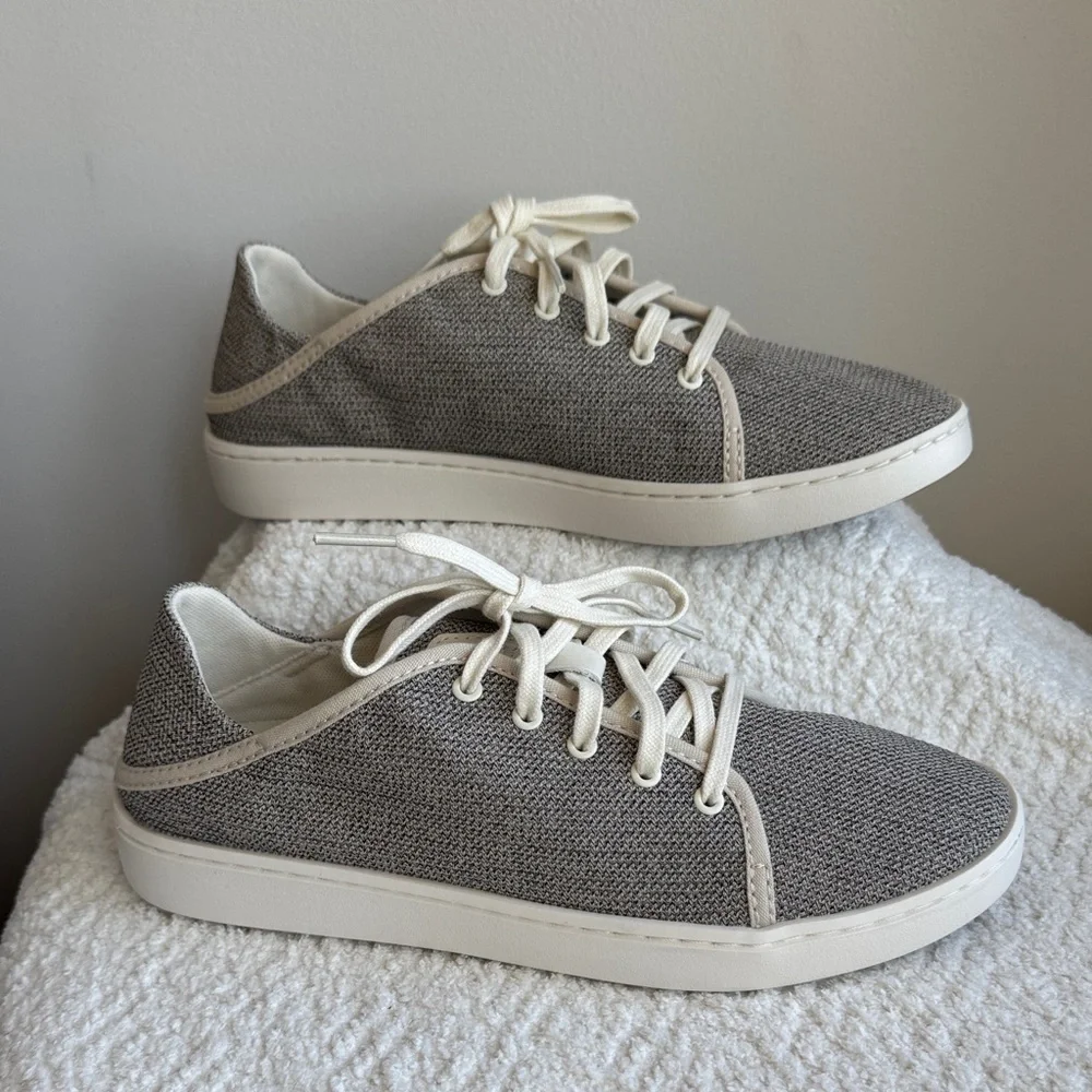 Olukai Pehuea Li Convertible Sneaker Women Tapa/White Sand Sz 7.5